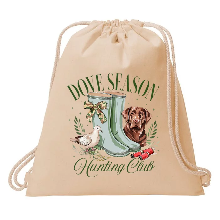 Retro Season Hunting Club Camo Coquette Bow With Dog Drawstring Bag