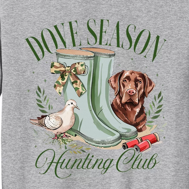 Retro Season Hunting Club Camo Coquette Bow With Dog Tall Sweatshirt