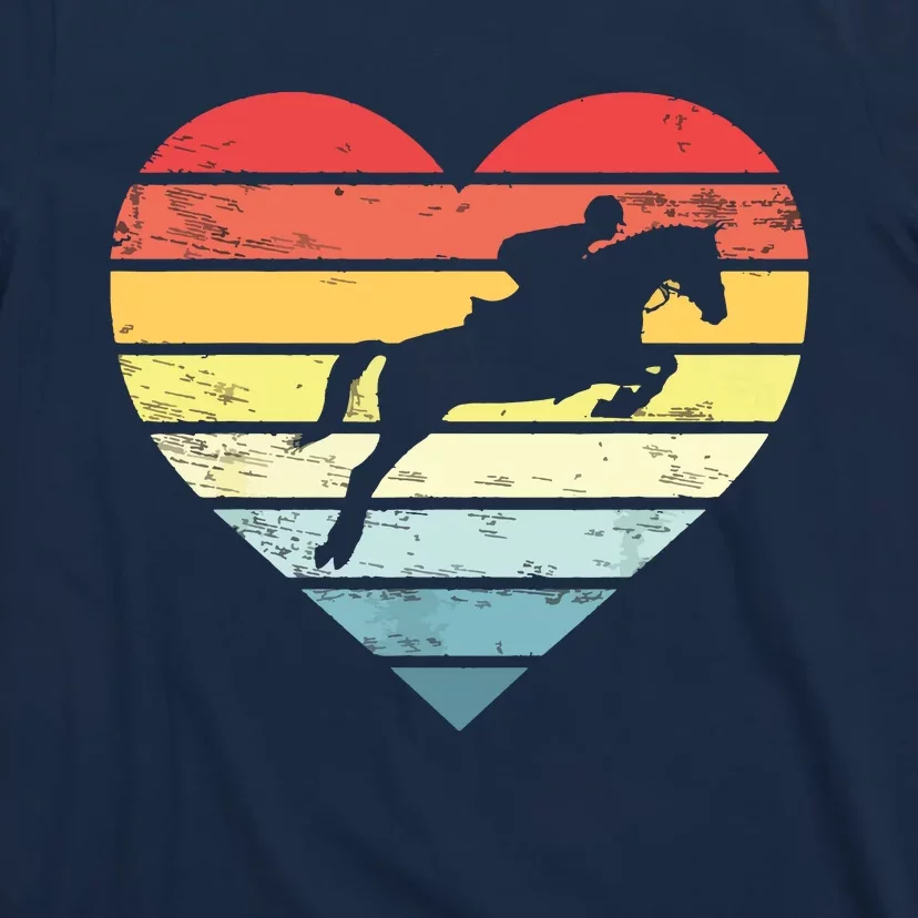 Retro Sunset Horse Lover Rider Equestrian Horseman Gifts T-Shirt