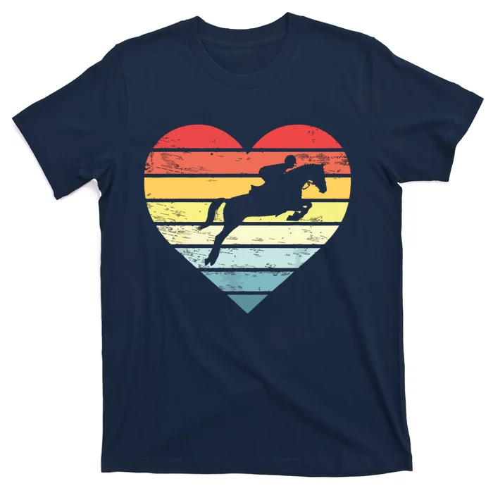 Retro Sunset Horse Lover Rider Equestrian Horseman Gifts T-Shirt