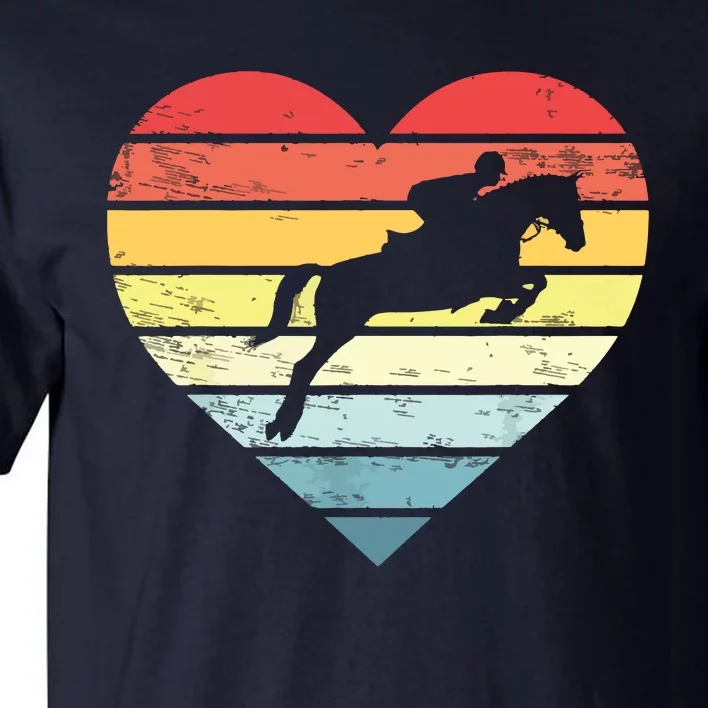 Retro Sunset Horse Lover Rider Equestrian Horseman Gifts Tall T-Shirt