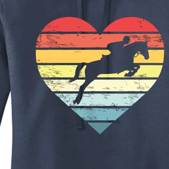 Retro Sunset Horse Lover Rider Equestrian Horseman Gifts Women's Pullover Hoodie