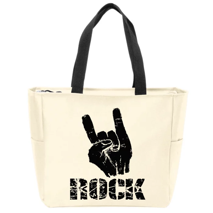 Rock Star Hand Horns Music Lover Zip Tote Bag