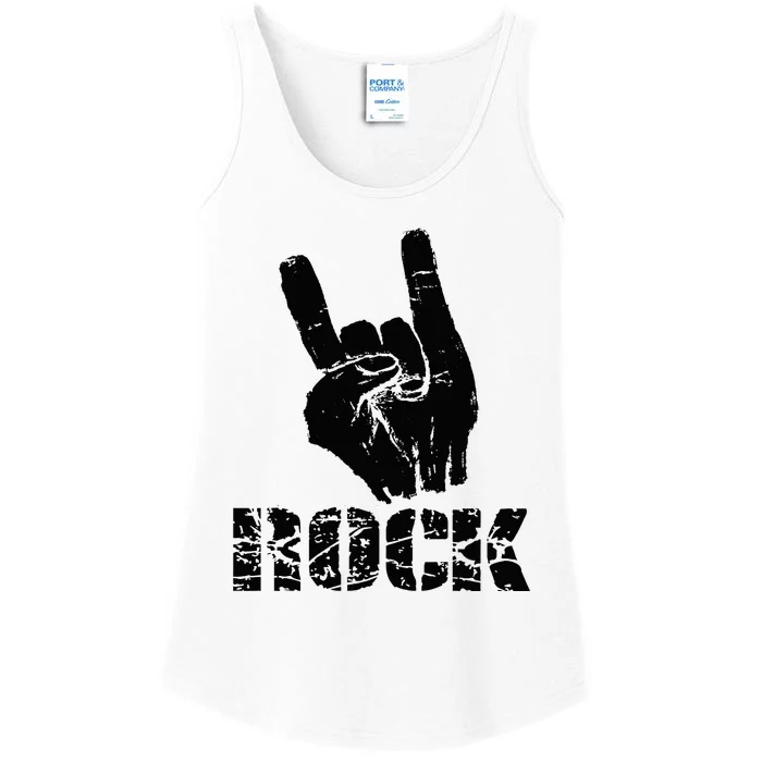 Rock Star Hand Horns Music Lover Ladies Essential Tank