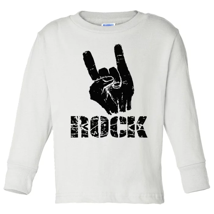 Rock Star Hand Horns Music Lover Toddler Long Sleeve Shirt