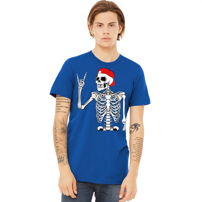 Rocker Skeleton Hand Rock Halloween Costume Scary Creatures Premium T-Shirt