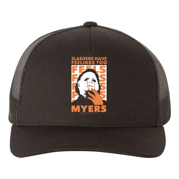 Riot Society Halloween M.I.C.H.A.E.L Myers Slashers Have Feelings Too Yupoong Adult 5-Panel Trucker Hat