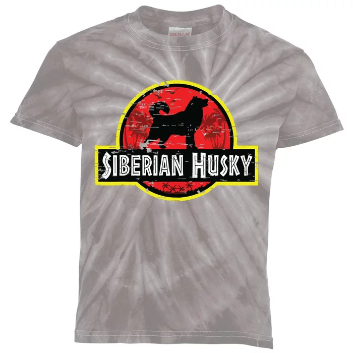 Retro Siberian Husky Dad Vintage Dog Father Pet Dog Papa Kids Tie-Dye T-Shirt