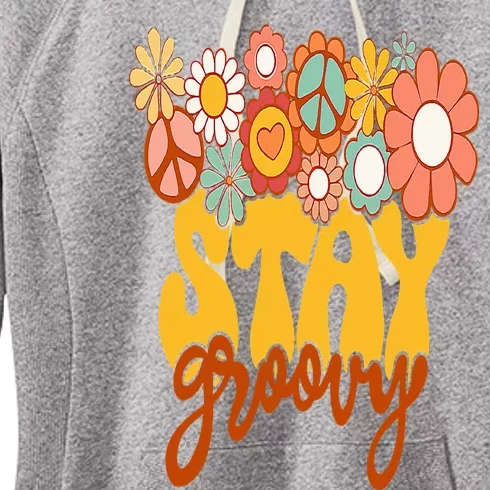 Retro Sunflower Hippie Stay Groovy Positive Mind Happy Life Women's Fleece Hoodie