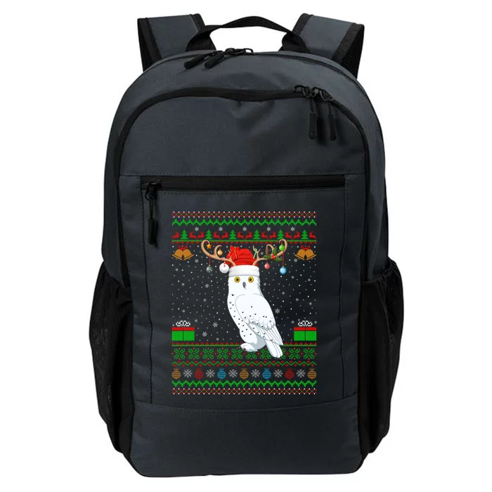 Reindeer Santa Hat Matching Ugly Snowy Owl Bird Christmas Funny Gift Daily Commute Backpack