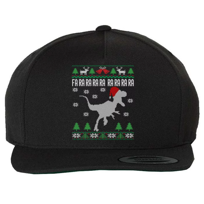 Raptor Santa Hat Velociraptor Dinosaur Lover Ugly Christmas Cool Gift Wool Snapback Cap