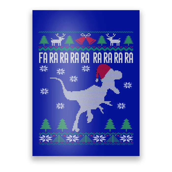 Raptor Santa Hat Velociraptor Dinosaur Lover Ugly Christmas Cool Gift Poster