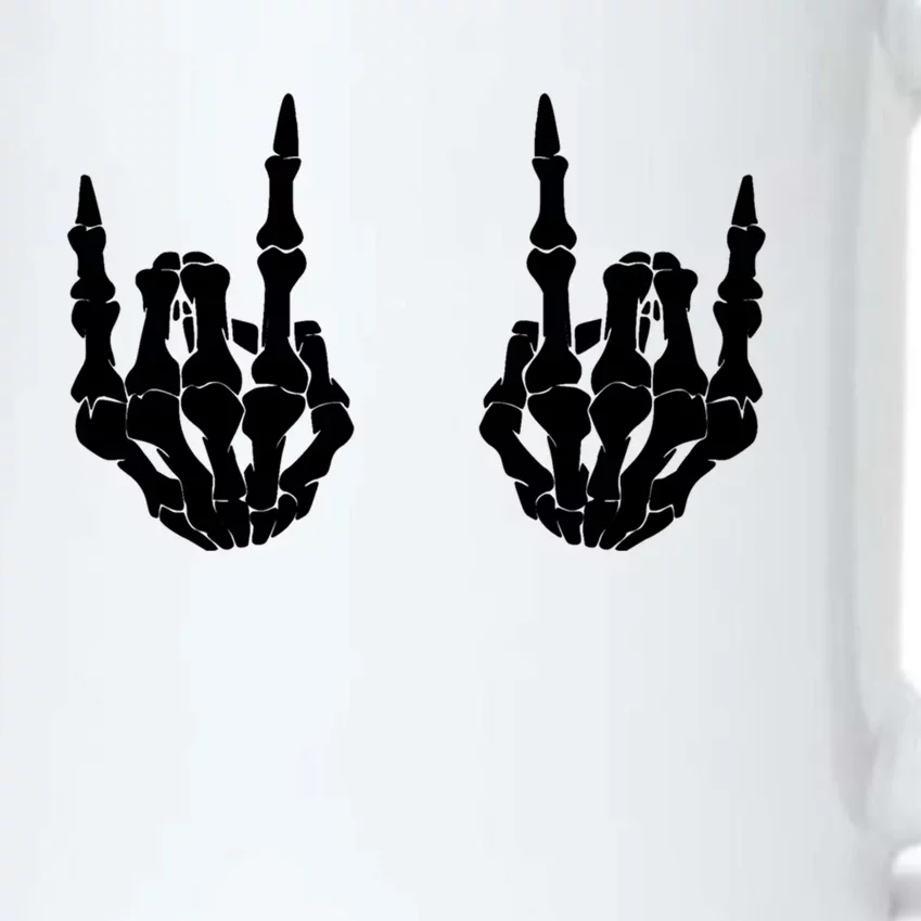 Rocker Skeleton Hands Halloween Gift Black Color Changing Mug