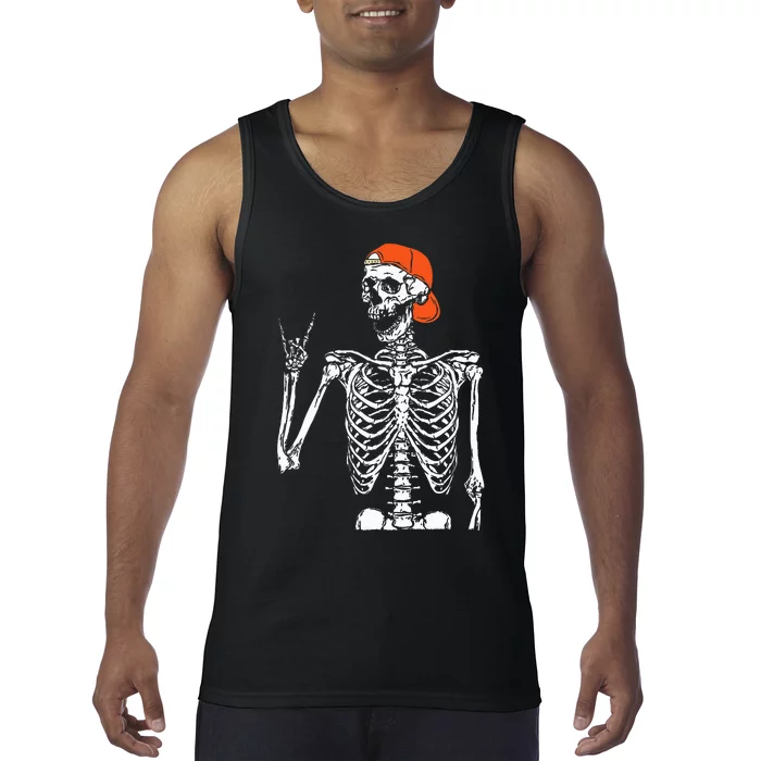 Rocker Skeleton Hand Rock On Costume Funny Halloween Gifts Tank Top