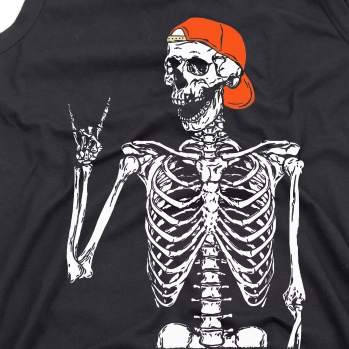 Rocker Skeleton Hand Rock On Costume Funny Halloween Gifts Tank Top