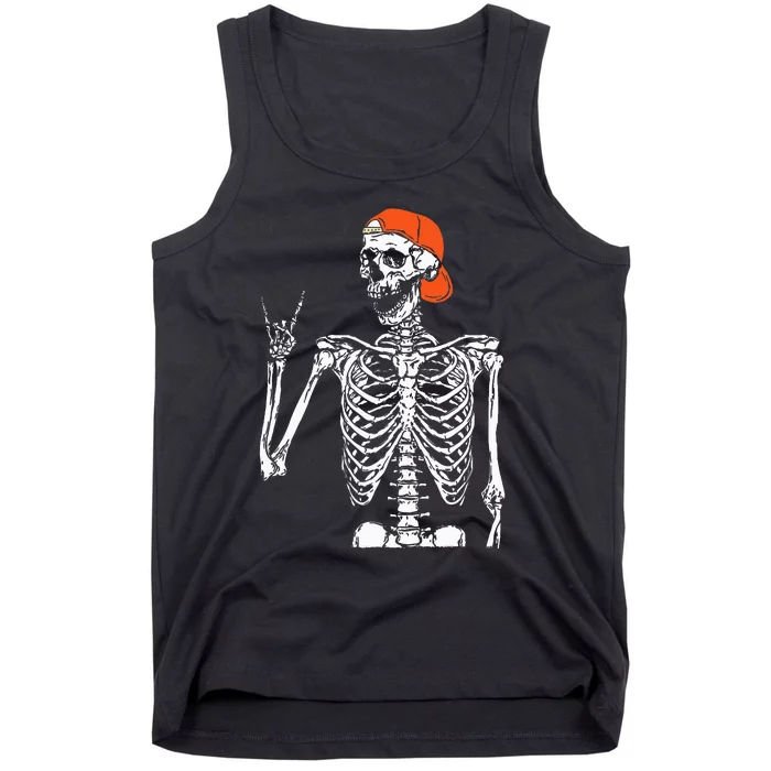 Rocker Skeleton Hand Rock On Costume Funny Halloween Gifts Tank Top