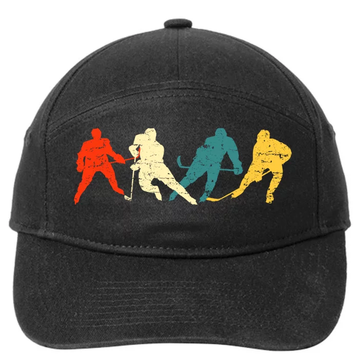 Retro Style Hockey Players 7-Panel Snapback Hat