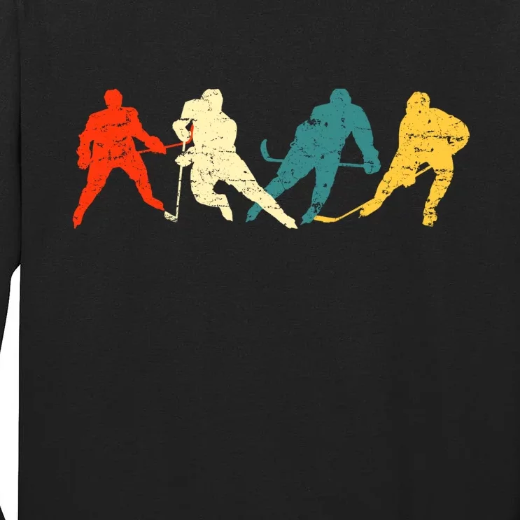 Retro Style Hockey Players Tall Long Sleeve T-Shirt