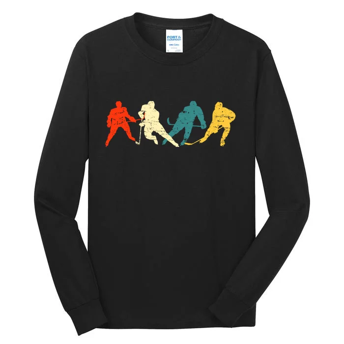 Retro Style Hockey Players Tall Long Sleeve T-Shirt