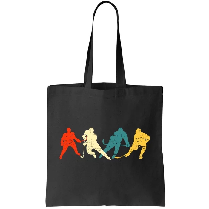 Retro Style Hockey Players Tote Bag