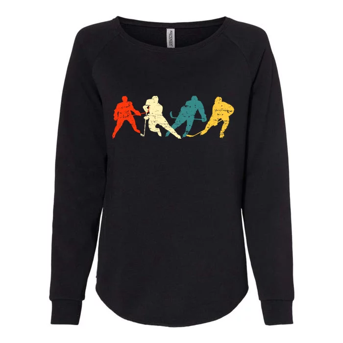 Retro Style Hockey Players Womens California Wash Sweatshirt