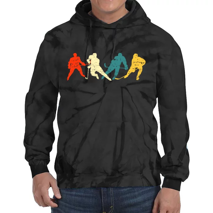 Retro Style Hockey Players Tie Dye Hoodie