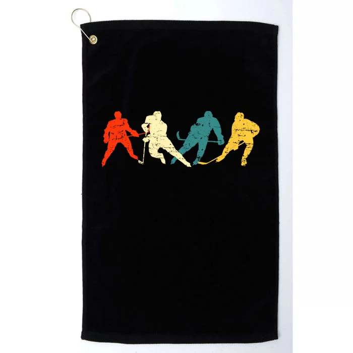 Retro Style Hockey Players Platinum Collection Golf Towel