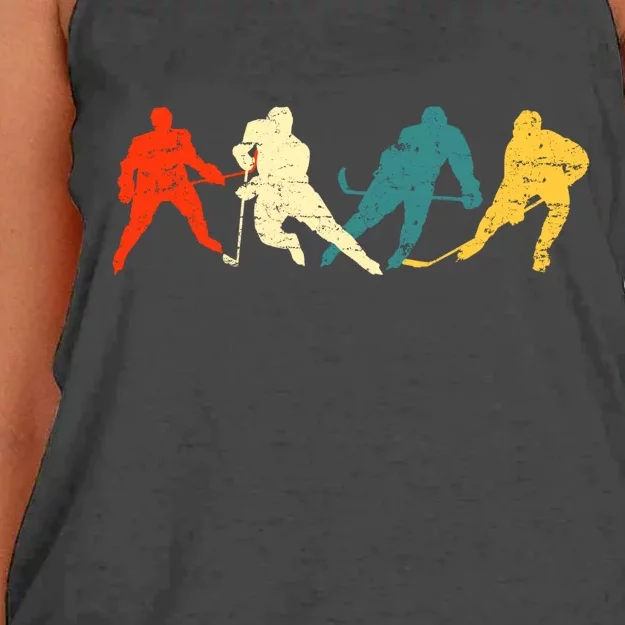 Retro Style Hockey Players Women's Knotted Racerback Tank