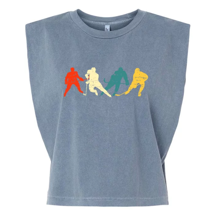 Retro Style Hockey Players Garment-Dyed Women's Muscle Tee