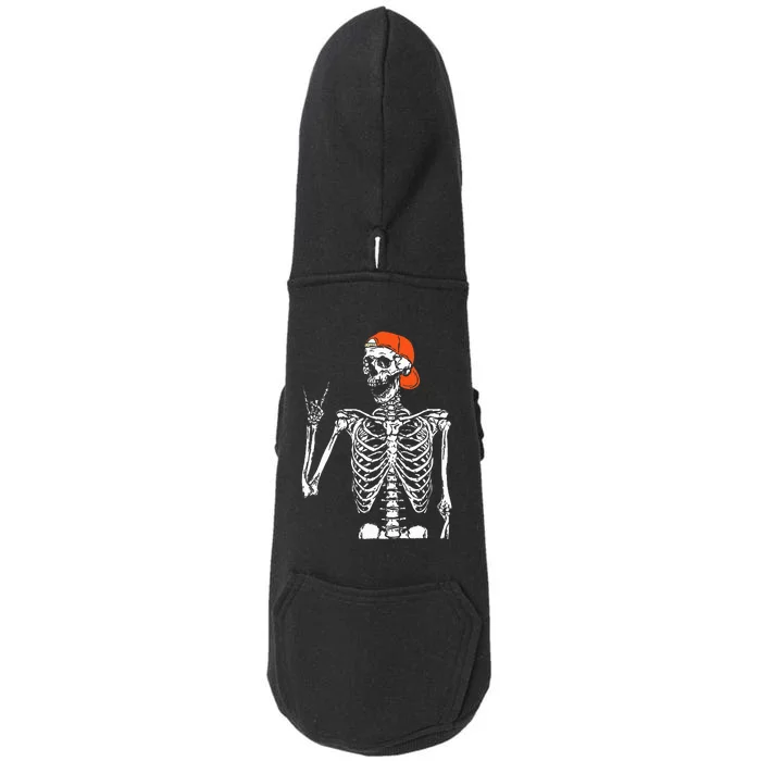 Rocker Skeleton Hand Rock On Costume Doggie 3-End Fleece Hoodie