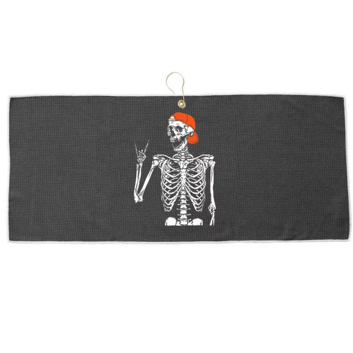 Rocker Skeleton Hand Rock On Costume Large Microfiber Waffle Golf Towel