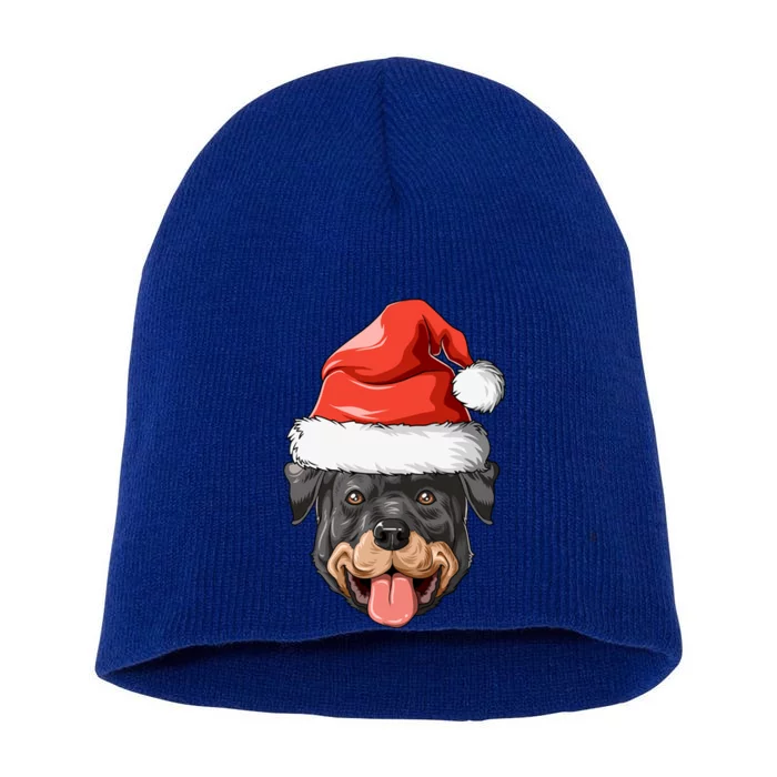 Rottweiler Santa Hat Christmas Rottweiler Funny Gift Short Acrylic Beanie