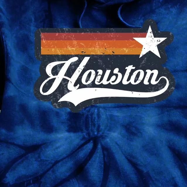 Retro Sunset Houston Texas HTown Houston Tie Dye Hoodie