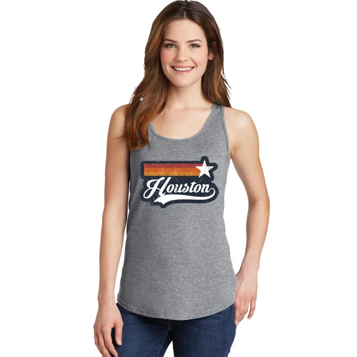 Retro Sunset Houston Texas HTown Houston Ladies Essential Tank