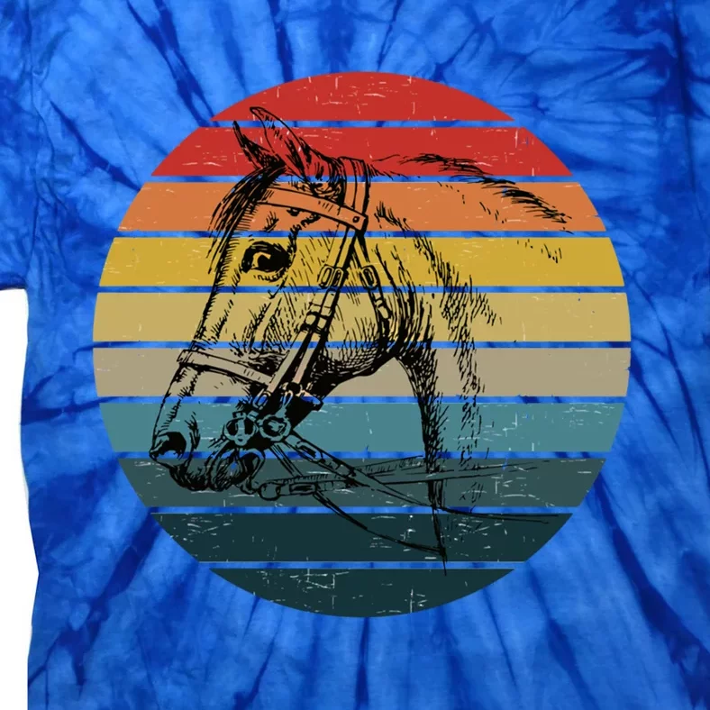 Retro Sunset Horse Lover Graphic Cow Cow Western Funny Gift Tie-Dye T-Shirt