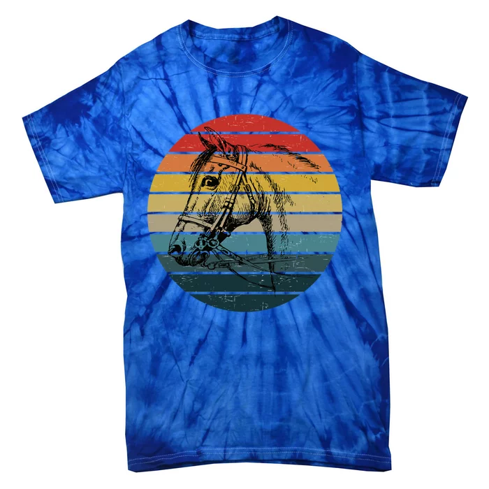 Retro Sunset Horse Lover Graphic Cow Cow Western Funny Gift Tie-Dye T-Shirt