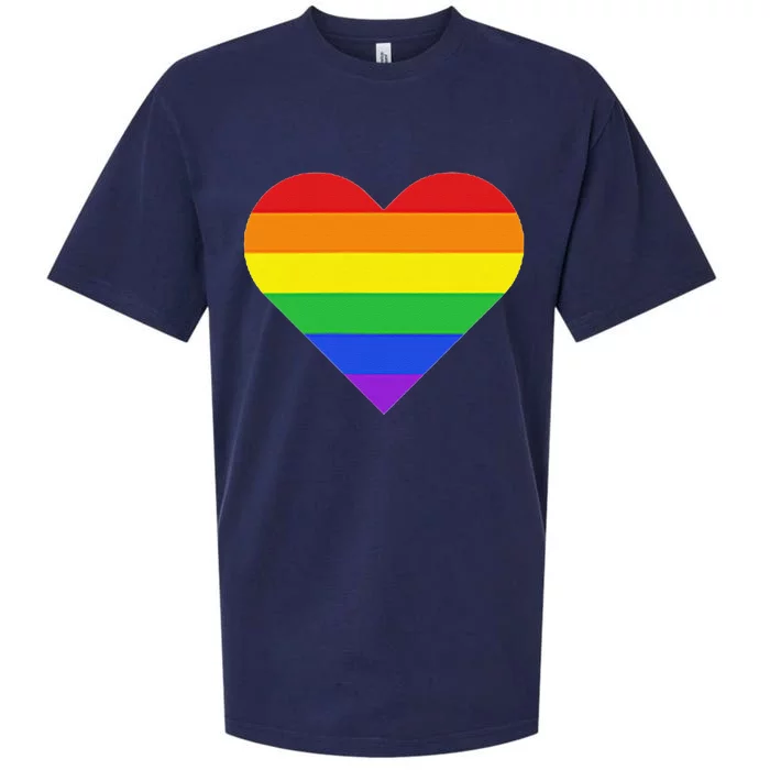 Rainbow Striped Heart Subtle Lgbt Pride Month Gay Rights Sueded Cloud Jersey T-Shirt