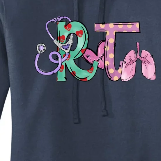 Rt Stethoscope Heart Lung Respiratory Therapy Funny Gift Funny Gift Women's Pullover Hoodie