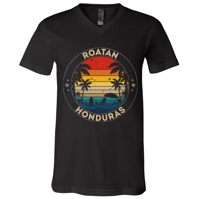 Roatan Souvenir Honduras Reminder V-Neck T-Shirt