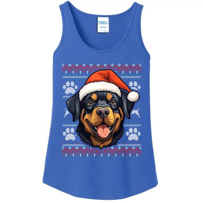 Rottweiler Santa Hat Christmas Funny Dog Mom Dad Gift Ladies Essential Tank