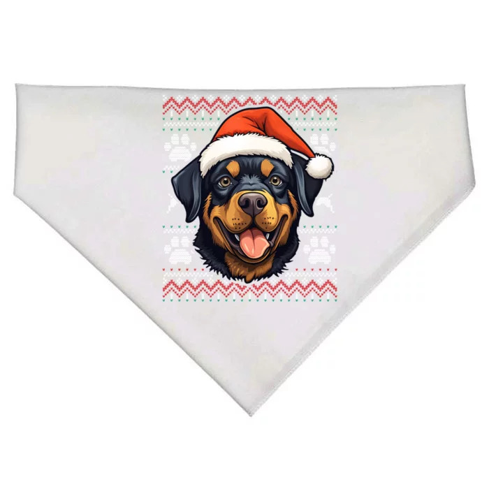 Rottweiler Santa Hat Christmas Funny Dog Mom Dad Gift USA-Made Doggie Bandana