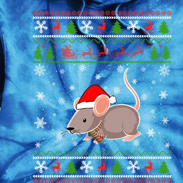 Rat Santa Hat Ugly Christmas Design Xmas Sweater Pajama Cute Gift Tie Dye Hoodie