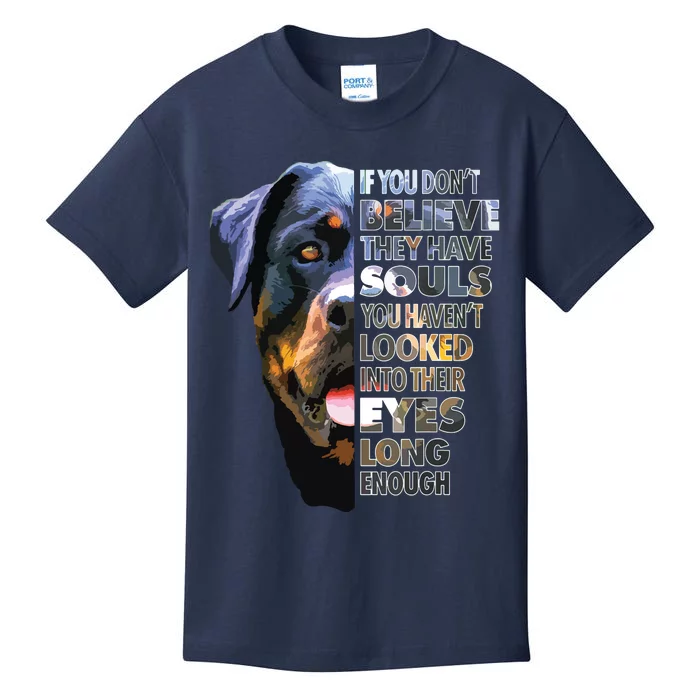 Rottweiler Soul I Love Rotties Dog Lover Kids T-Shirt