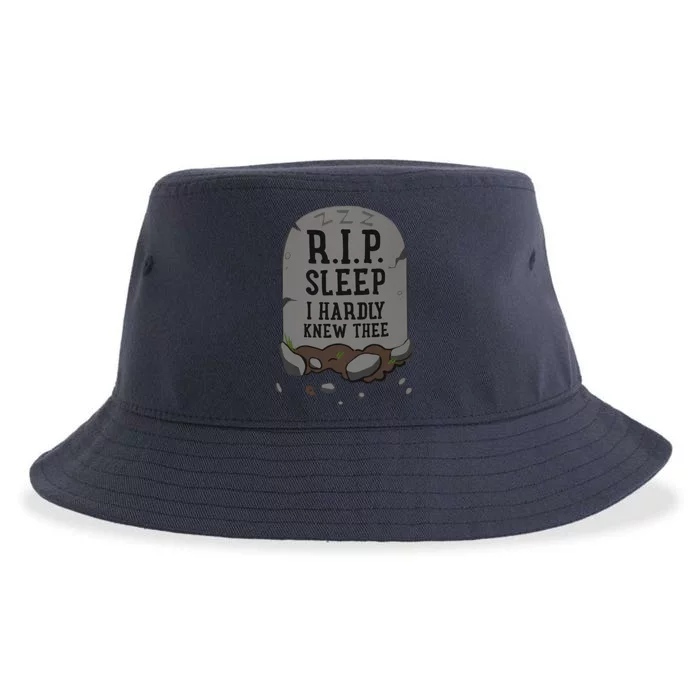 R.I.P. Sleep I Hardly Knew Thee Funny Sustainable Bucket Hat