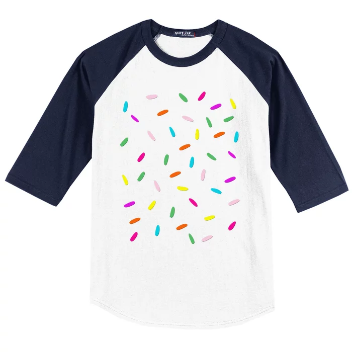 Rainbow Sprinkles Ice Cream Costume Halloween Baseball Sleeve Shirt