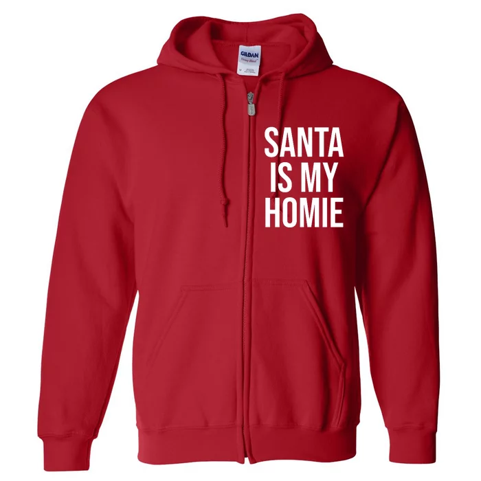 Retro Santa Is My Homie Funny Vintage Christmas Santa Claus Full Zip Hoodie