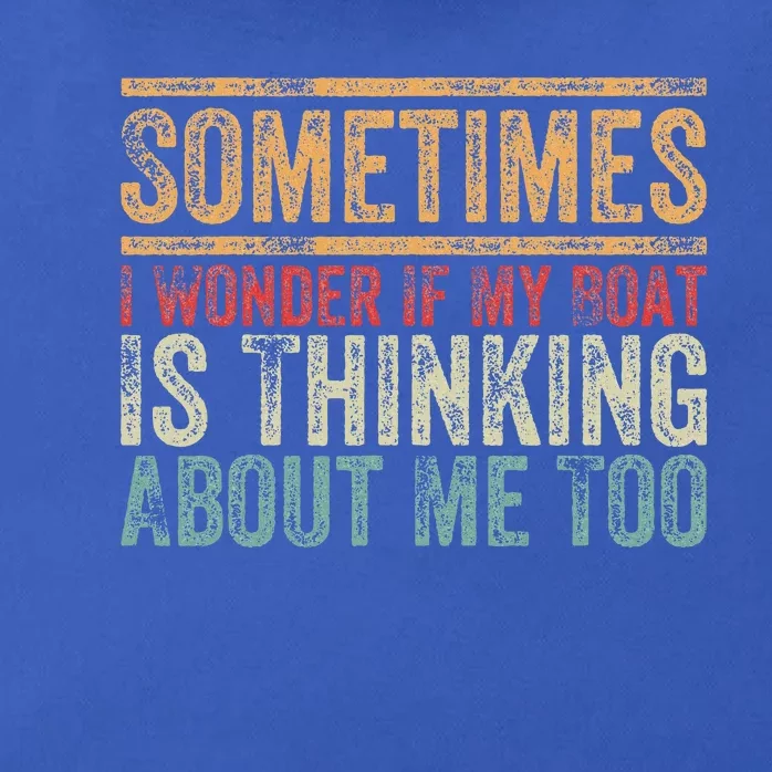 Retro Sometimes I Wonder If My Boat Is Thinking About Me Too Zip Tote Bag