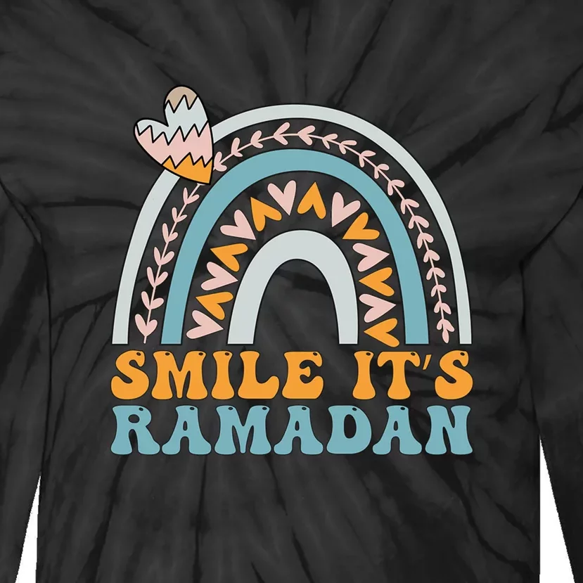 Rainbow Smile Its Ramadan For Muslim Gift Ramadan Mubarak Tie-Dye Long Sleeve Shirt