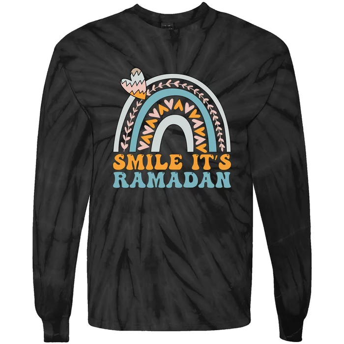 Rainbow Smile Its Ramadan For Muslim Gift Ramadan Mubarak Tie-Dye Long Sleeve Shirt