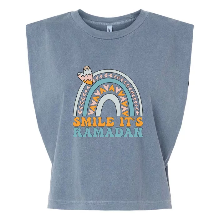 Rainbow Smile Its Ramadan For Muslim Gift Ramadan Mubarak Garment-Dyed Women's Muscle Tee